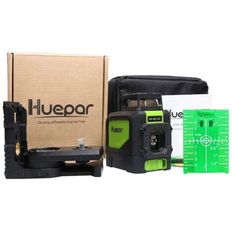 Huepar Cross Laser Self-leveling 360-Degree Coverage Horizontal and Vertical Line with 2 Pluse Modes 901CG