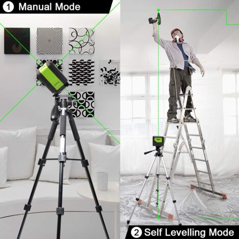 Huepar DIY Cross Line Green Beam Laser Level With 2 Dots Vertical Horizontal Self Leveling-Huepar 9211G