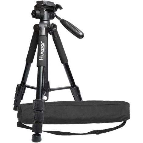 Treppiede per fotocamera da viaggio multifunzione Huepar Treppiede per livella laser regolabile da 56"/143 cm con testa panoramica girevole a 3 vie, con livella a bolla
