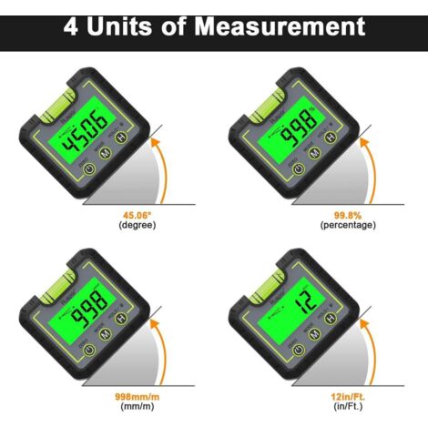 Righello Digitale Angolare In Acciaio, Goniometro LCD 0-500