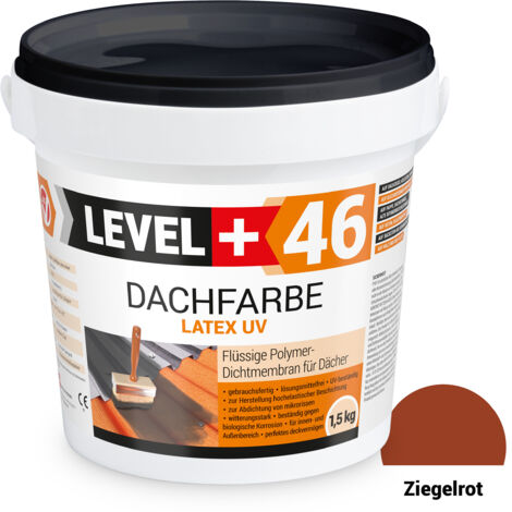 LEVEL+ Dachfarbe elastische Dicht-Polymermembrane L+46 ZIEGELROT - 1,5KG