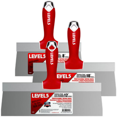 LEVEL5 Fassadenspachtel Set 8"/10"/12" Trockenbau Edelstahl 5-619