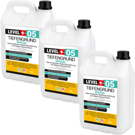 LEVEL+ Tiefengrund Spezial mit Kaliwasserglas Silikat L+05 - 15L