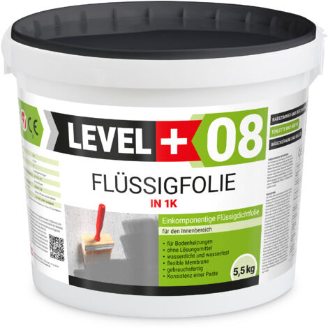 LEVEL+ Flüssigfolie Badabdichtung 1K Dichtfolie L+08 - 5,5KG