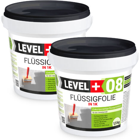 LEVEL+ Flüssigfolie Badabdichtung 1K Dichtfolie L+08 - 3KG