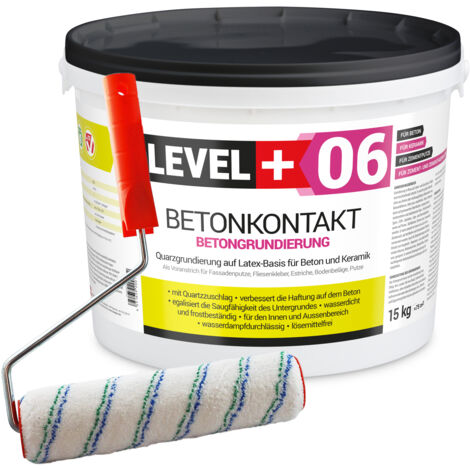 LEVEL+ Betonkontakt Putzgrund 15Kg Holz OSB + Farbroller L+06