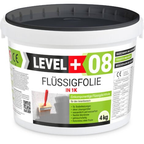 LEVEL+ Flüssigfolie Badabdichtung 1K Dichtfolie L+08 - 4KG