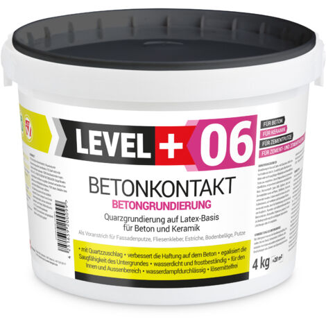 LEVEL+ Betonkontakt Tiefgrund Betonfarbe Haftgrund L+06 - 4KG