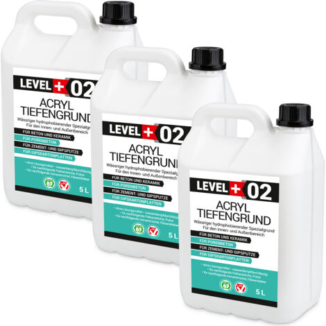 LEVEL+ Acryl Tiefengrund Grundierung Zement Gipsputz L+02 - 15L