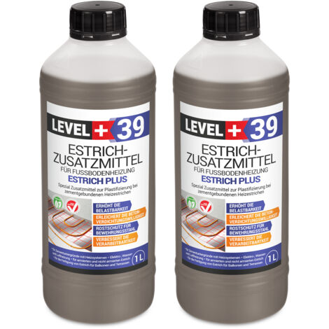 LEVEL+ Estrichzusatzmittel für Heizestrich Betonzusatz Zementestrich L+39 - 2L