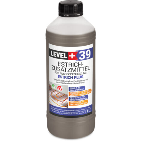 LEVEL+ Estrichzusatzmittel für Heizestrich Betonzusatz Zementestrich L+39 - 1L