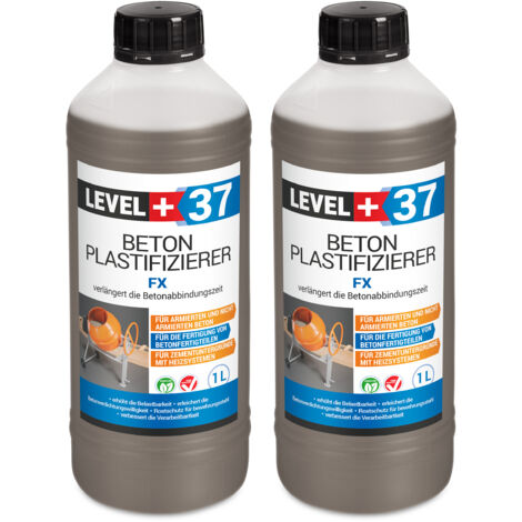 LEVEL+ Betonverflüssiger Estrichzusatz Beton-Zusatzmittel Plastifizierer L+37 - 2L