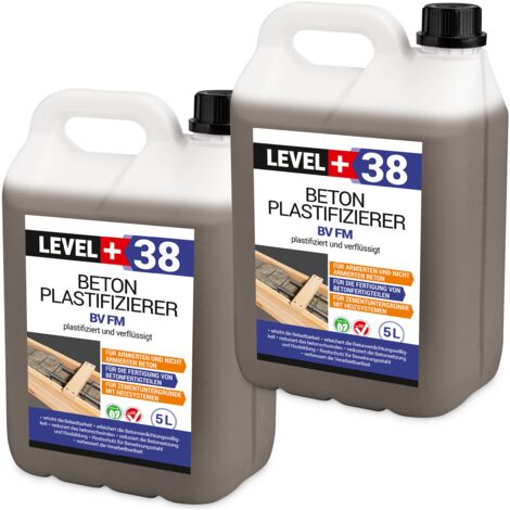 LEVEL+ Beton-Zusatzmittel Fliessmittel Plastifizierer Betonverflüssiger L+38 - 10L