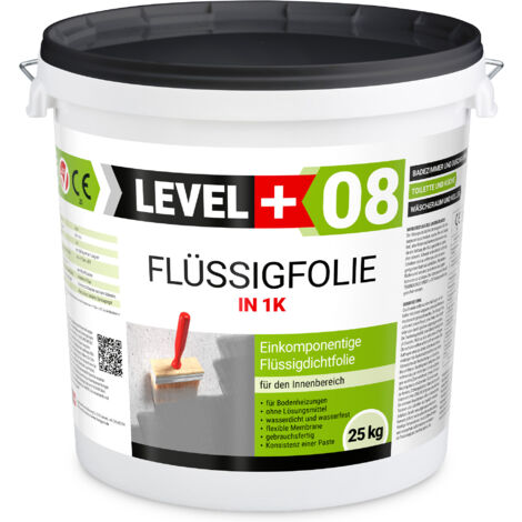 LEVEL+ Flüssigfolie Badabdichtung 1K Dichtfolie L+08 - 25KG