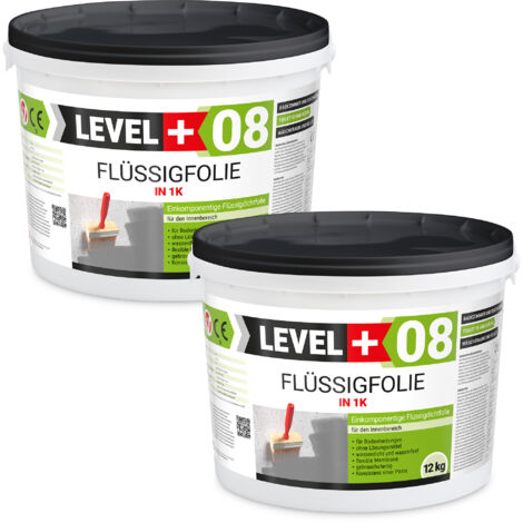 LEVEL+ Flüssigfolie Badabdichtung 1K Dichtfolie L+08 - 24KG