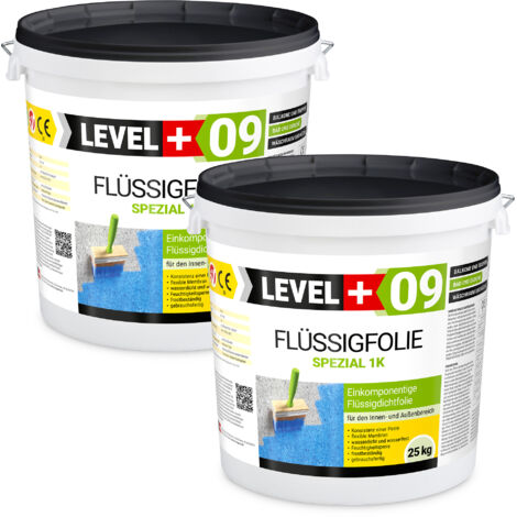 LEVEL+ Flüssigfolie Abdichtung Dichtfolie Flexibel L+09 - 50KG