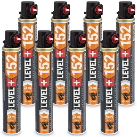 LEVEL+ Gaskartusche 152mm 74ml Fuel Cell Ersatzgas für Nagler L+152 - 8 St.