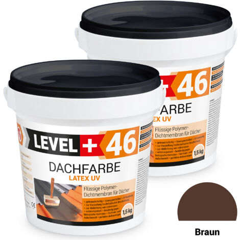 LEVEL+ Dachfarbe Sockelfarbe elastische Dicht-Polymermembrane L+46 BRAUN - 3KG