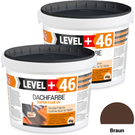 LEVEL+ Dachfarbe Sockelfarbe elastische Dicht-Polymermembrane L+46 BRAUN - 8KG