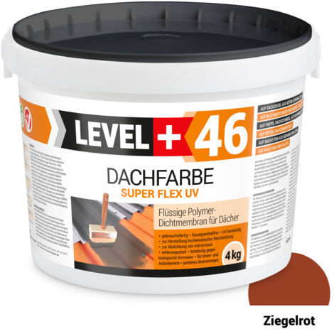 LEVEL+ Dachfarbe elastische Dicht-Polymermembrane L+46 ZIEGELROT - 4KG
