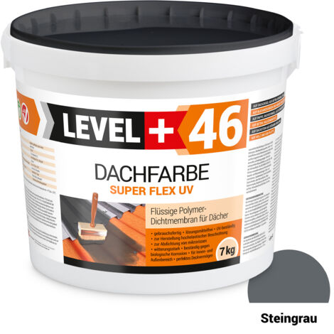 LEVEL+ Dachfarbe elastische Dicht-Polymermembrane L+46 STEINGRAU - 7KG