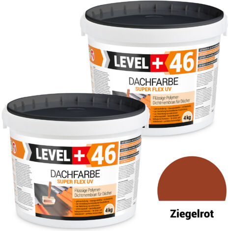 LEVEL+ Dachfarbe Sockelfarbe elastische Dicht-Polymermembrane L+46 ZIEGELROT - 8KG