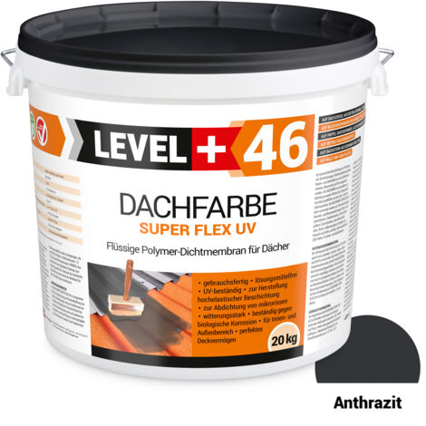 LEVEL+ Dachfarbe elastische Dicht-Polymermembrane  L+46 ANTHRAZIT - 20KG