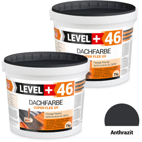 LEVEL+ Dachfarbe Sockelfarbe elastische Dicht-Polymermembrane  L+46 ANTHRAZIT - 14KG