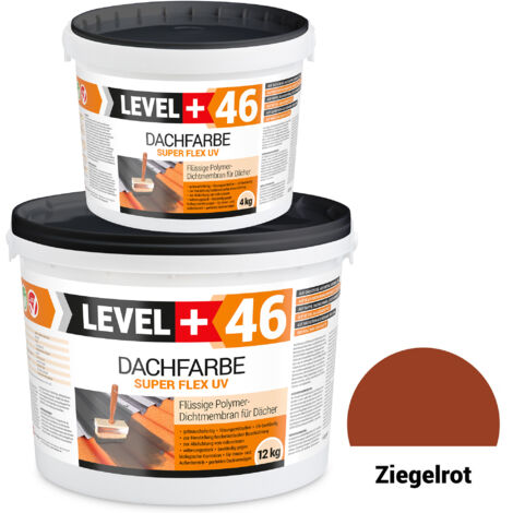 LEVEL+ Dachfarbe Sockelfarbe elastische Dicht-Polymermembrane L+46 ZIEGELROT - 16KG