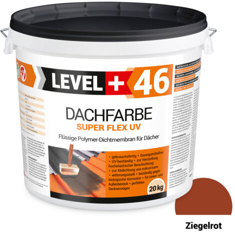 LEVEL+ Dachfarbe elastische Dicht-Polymermembrane L+46 ZIEGELROT - 20KG