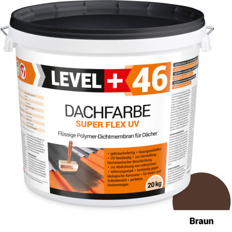 LEVEL+ Dachfarbe elastische Dicht-Polymermembrane L+46 BRAUN - 20KG