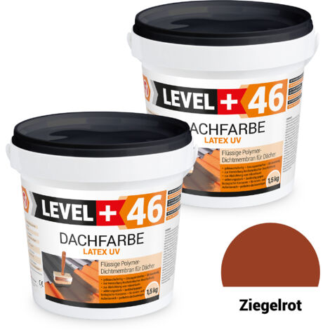 LEVEL+ Dachfarbe Sockelfarbe elastische Dicht-Polymermembrane L+46 ZIEGELROT - 3KG