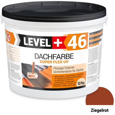 LEVEL+ Dachfarbe elastische Dicht-Polymermembrane L+46 ZIEGELROT - 12KG