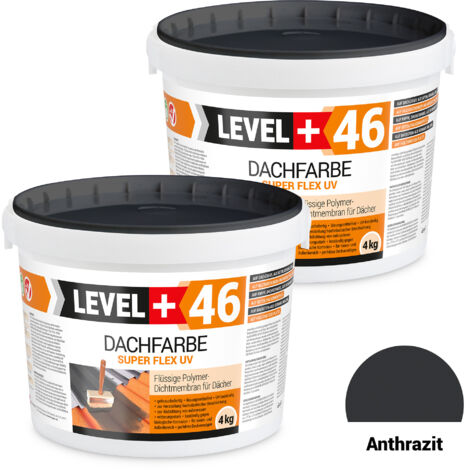 LEVEL+ Dachfarbe Sockelfarbe elastische Dicht-Polymermembrane  L+46 ANTHRAZIT - 8KG