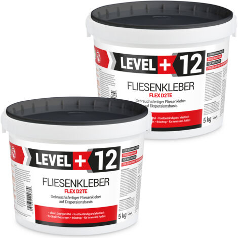 LEVEL+ Fliesenkleber Fertig Dispersionkleber Flexmörtel L+12 - 5+5KG