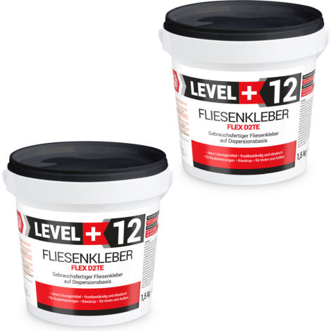 LEVEL+ Fliesenkleber Fertig Dispersionkleber Flexmörtel L+12 - 3KG (1/5)