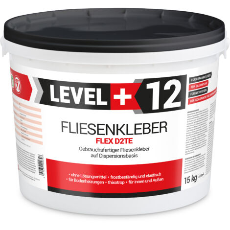 LEVEL+ Fliesenkleber Fertig Dispersionkleber Flexmörtel L+12 - 15KG
