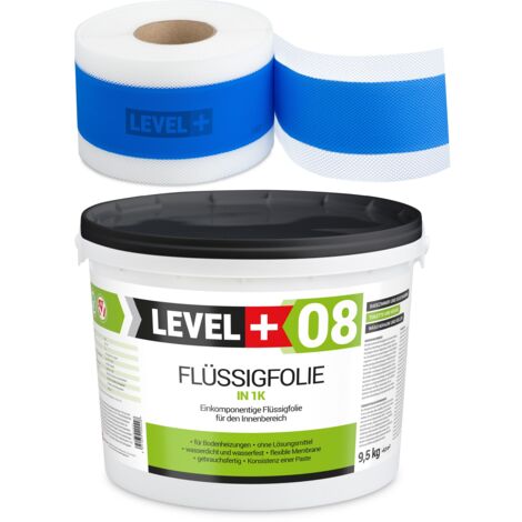 LEVEL+ Dichtset für Duschabdichtung Bad Dichtband Flüssigfolie 9,5kg SET308