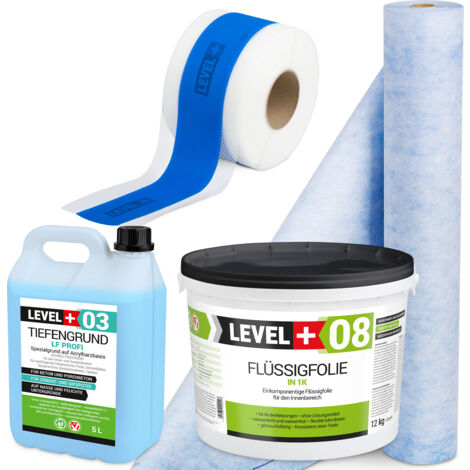 LEVEL+ Dichtset Für Duschabdichtung Bad Dichtband Flüssigfolie 4kg SET313