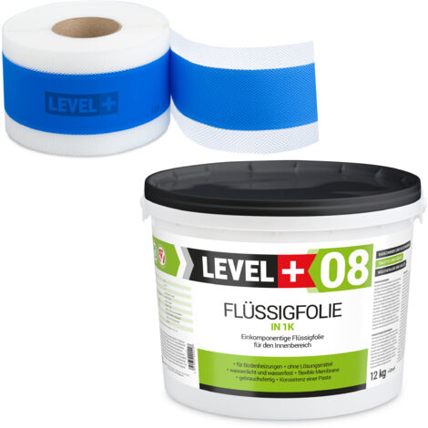 LEVEL+ Dichtset für Duschabdichtung Bad Dichtband Flüssigfolie 12kg SET309