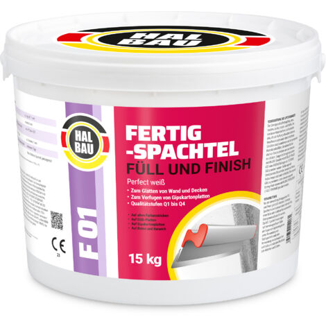 HALBAU Fertigspachtel Füll Und Finish PERFECT Weiß F01 - 15KG