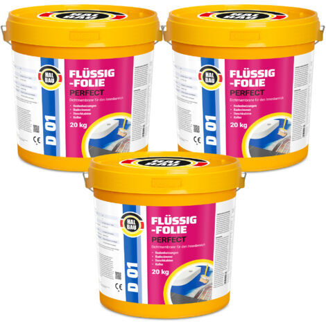 HALBAU Flüssigfolie Perfect Badabdichtung Dichtmembran Dichtfolie D01 - 60KG