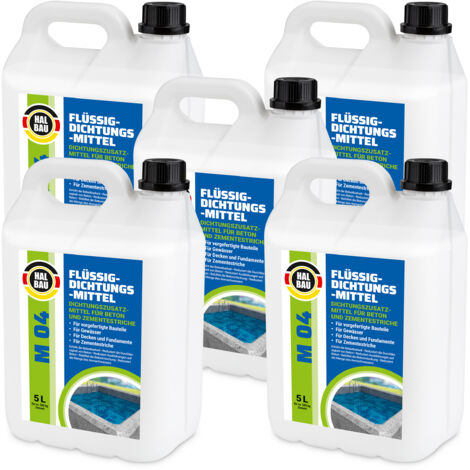 HALBAU Flüssiger Dichtungsmittel für Beton Zementestrich Mörtelzusatzmittel Plastifizierer M04 - 25L