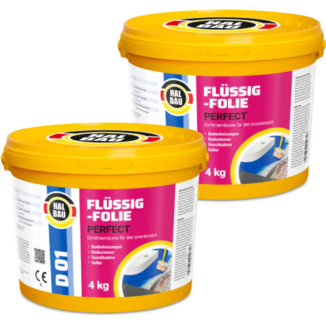 HALBAU Flüssigfolie Perfect Badabdichtung Dichtmembran Dichtfolie D01 - 8KG