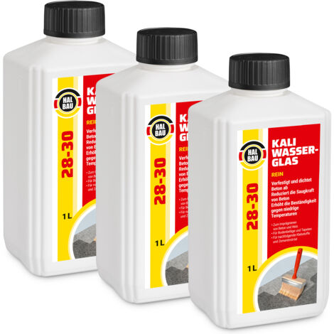 HALBAU Kaliwasserglas HB28-30 Betonimprägnierung Holzschutz Grundierung Konservierung - 3L