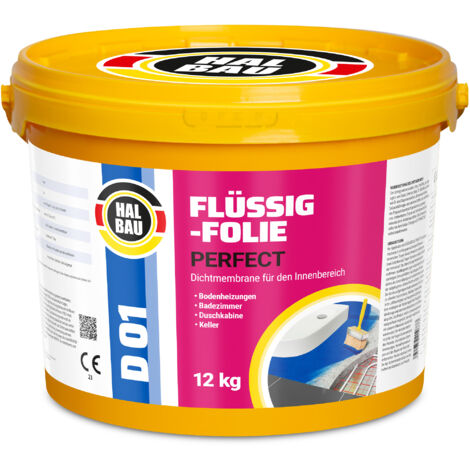 HALBAU Flüssigfolie Perfect Badabdichtung Dichtmembran Dichtfolie D01 - 12KG
