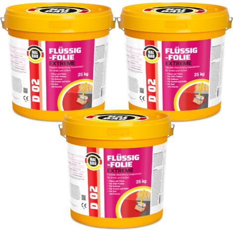 HALBAU Flüssigfolie Extreme Badabdichtung Dichtmembran Dichtfolie D02 - 75KG