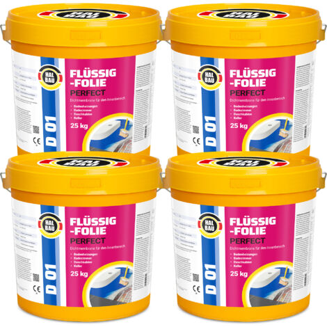 HALBAU Flüssigfolie Perfect Badabdichtung Dichtmembran Dichtfolie D01 - 100KG