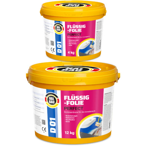 HALBAU Flüssigfolie Perfect Badabdichtung Dichtmembran Dichtfolie D01 - 16KG