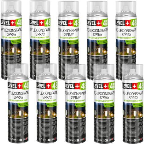 LEVEL+ Reflexionfarbe Spray Reflective Spray Paint 500ml L+48 - 10St.